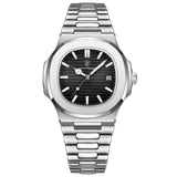 Poedagar Luxury Casual Men’s Watch – Square Dial, Stainless Steel, Luminous, Waterproof with Calendar & Gift Box