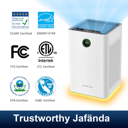 Jafanda Smart WiFi Air Purifier – True HEPA Filter & Activated Carbon Cleaner with Alexa Control for Large Rooms
