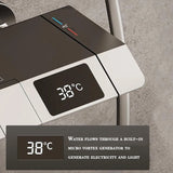 Grey Smart Digital Display Shower Faucet Set – Piano-Style Rainfall Bathroom System
