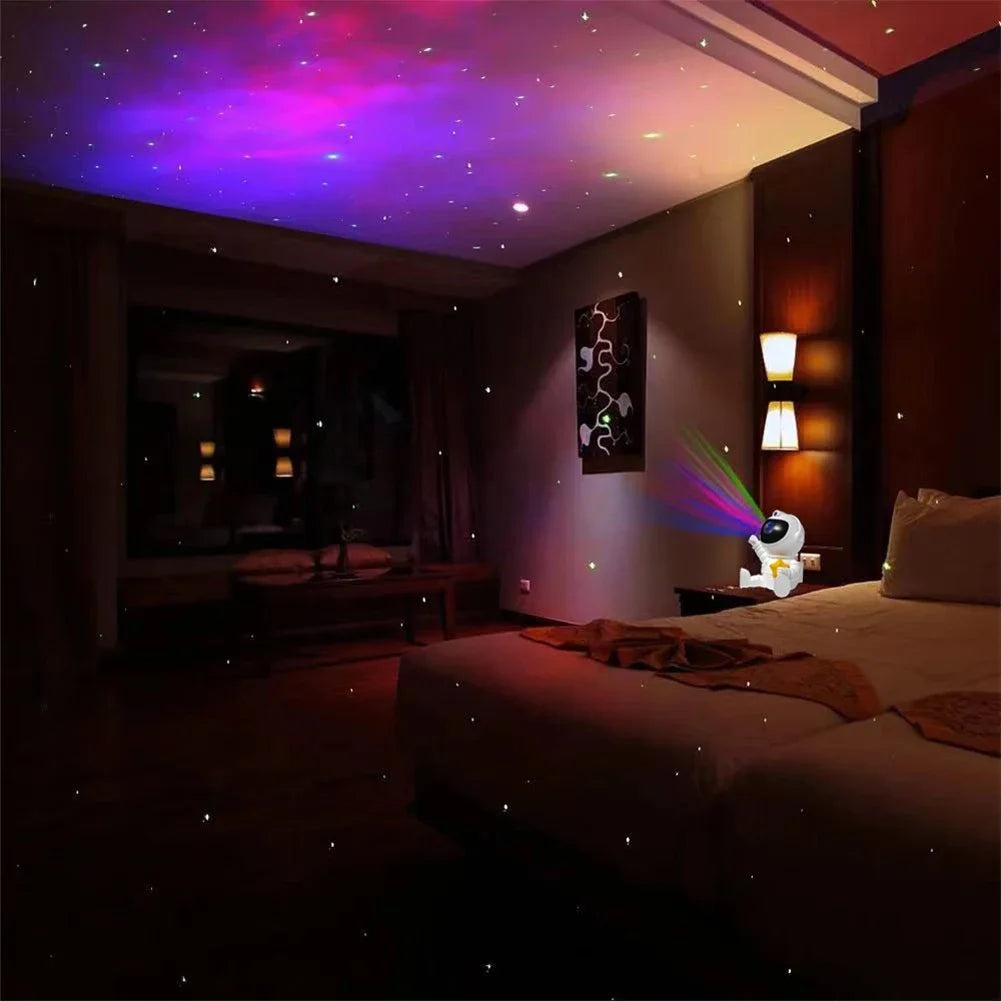 Astronaut Galaxy Star Projector Lamp – Cartoon LED Night Light with Starry Sky & Galaxy Effects, Bedroom Ceiling Projection for Kids’ Gifts