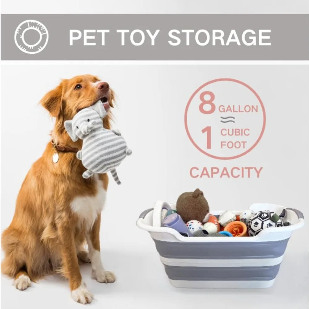 Foldable Pet Bathtub with Drain Plug – Portable Space-Saving Bath Tub for Puppies, Small Dogs & Cats