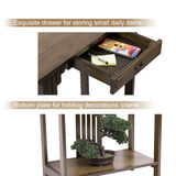 Chinese Style Hall Console Table – Solid Wood Entryway Accent Table with Drawer & Storage Shelf 🪵🏠