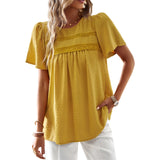 Product Title (100–120 characters) Maternity Summer Dress – Loose Fit Solid V-Neck Short Sleeve Pregnancy Top for Women, Casual Stylish Summer Wear