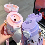 480ml Sanrio Stainless Steel Insulated Water Bottle – Hello Kitty, Kuromi, Cinnamoroll & My Melody