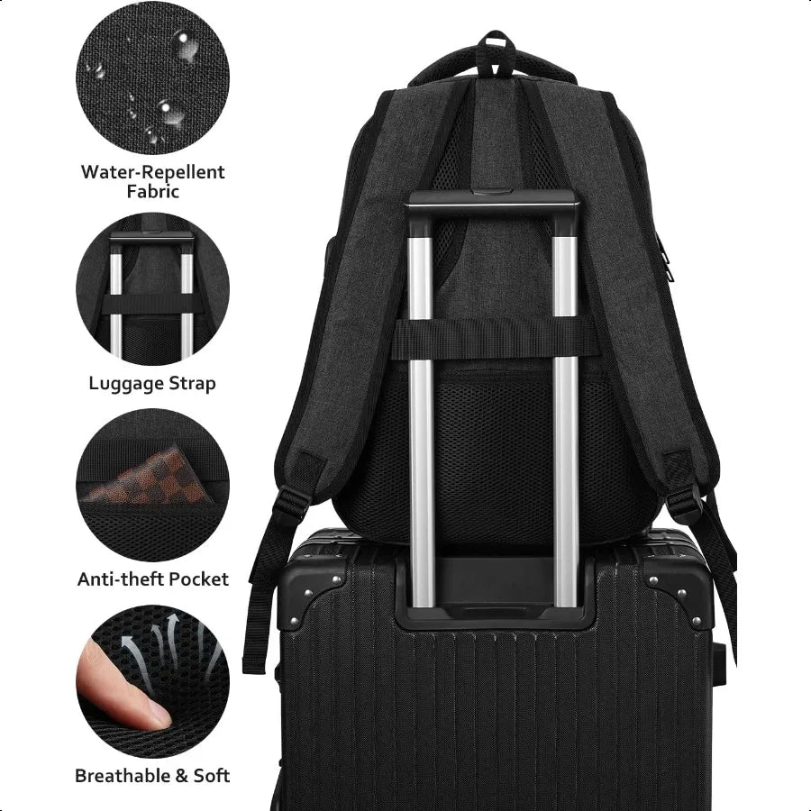 USB-Charging Anti-Theft Laptop Backpack — 15.6" Travel, School & Work Bag for Men & Women