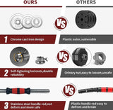 44LB Adjustable Cast Iron Dumbbell & Barbell Set with Carry Box – Home Gym Strength Training for Men & Women