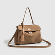 Suede Leather Luxury Tote Bag for Women – Large Capacity Shoulder & Messenger Satchel (Coffee)