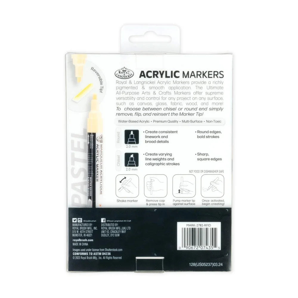 Reversible Acrylic Paint Markers – 6-Pack Multi-Surface Non-Toxic Art Pens for Crafts & DIY Projects 🎨