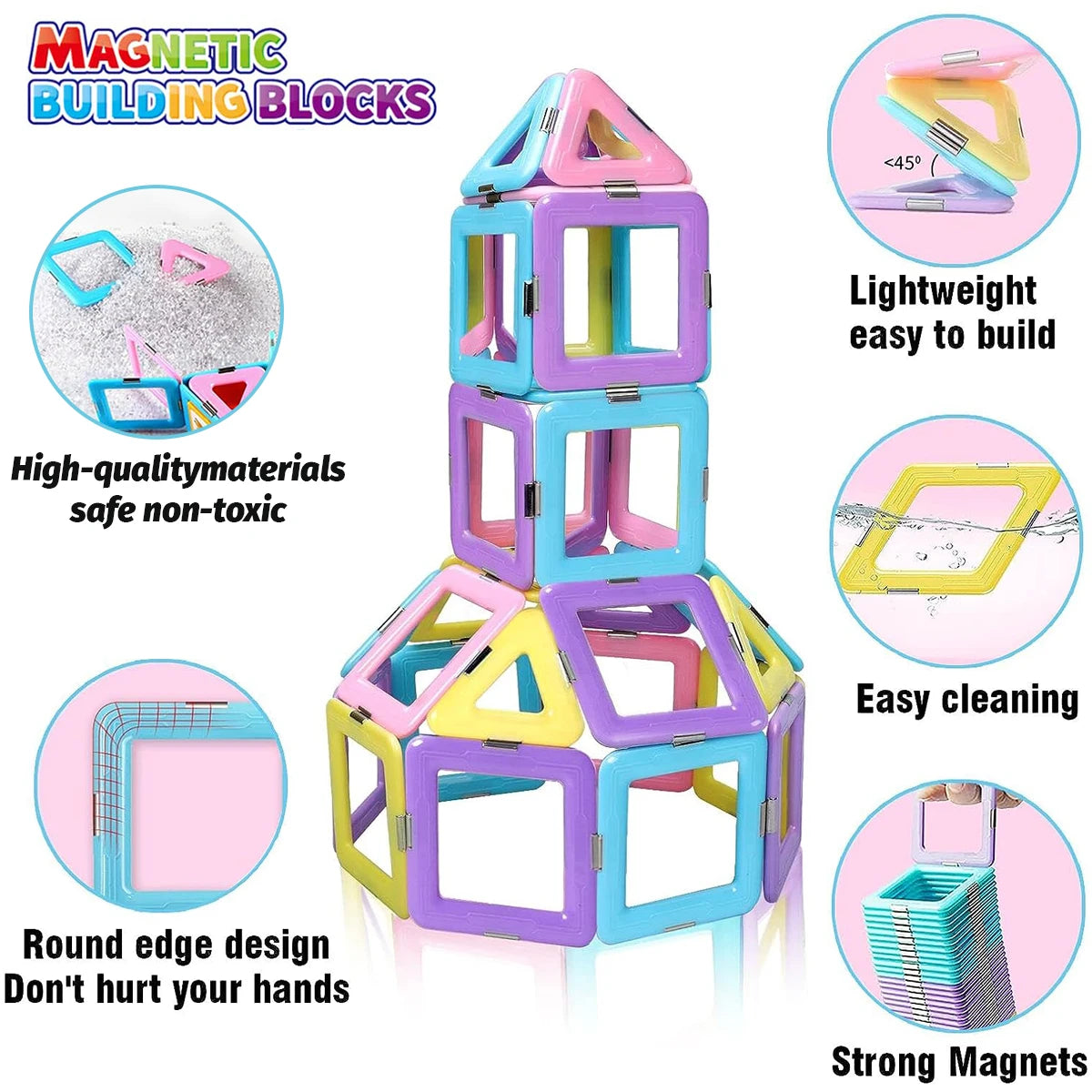 Magnetic Blocks Building Set – Educational STEM Construction Toys for Kids, Creative Learning Gift for Boys & Girls