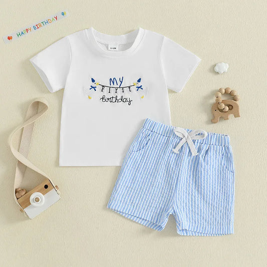 Baby Girl First Birthday Outfit – Sleeveless Floral Romper, Ruffled Skirt & Matching Headband Set for Summer Party