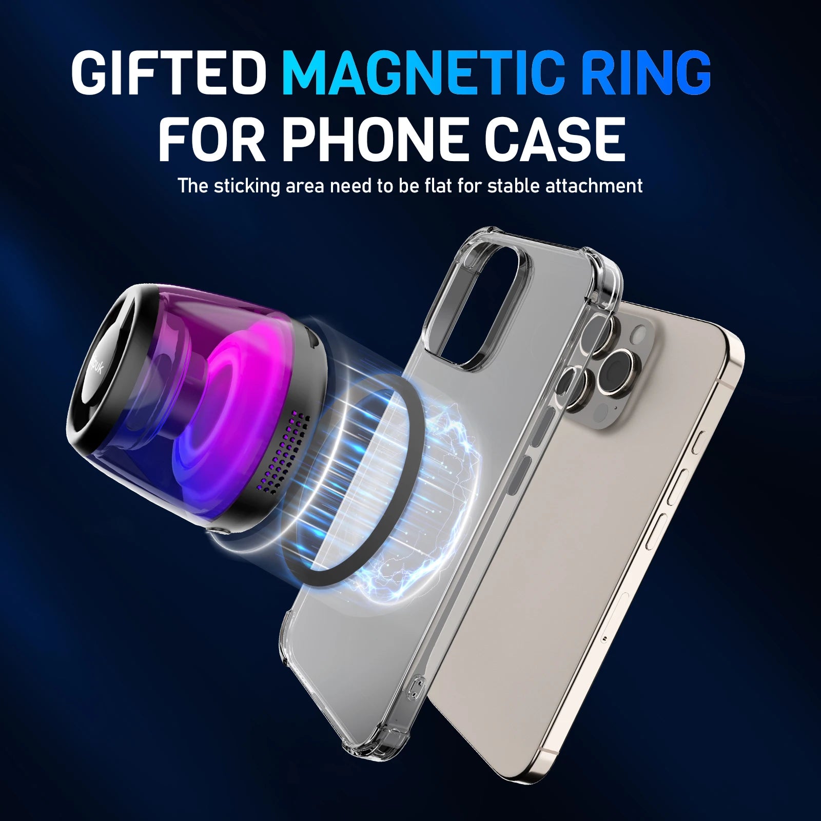 Cyber Style Magnetic Wireless Mini Speaker – 5.1 Surround Sound with Dual Stereo Bass & USB-C Charging