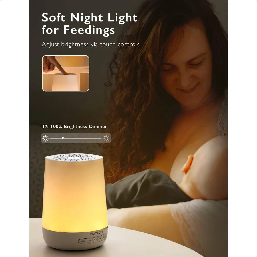 Momcozy Baby White Noise Sound Machine with 34 Soothing Sounds, Night Light & Timer – Toddler Sleep Trainer for Better Sleep