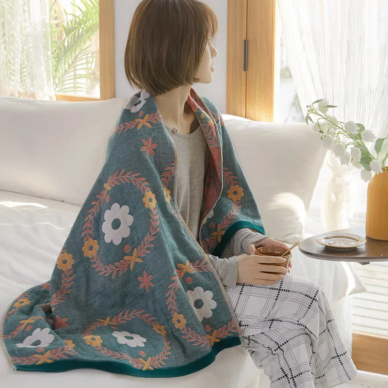 Cotton Gauze Bath Towel Set – 70×140 cm Adult Size Unisex Premium