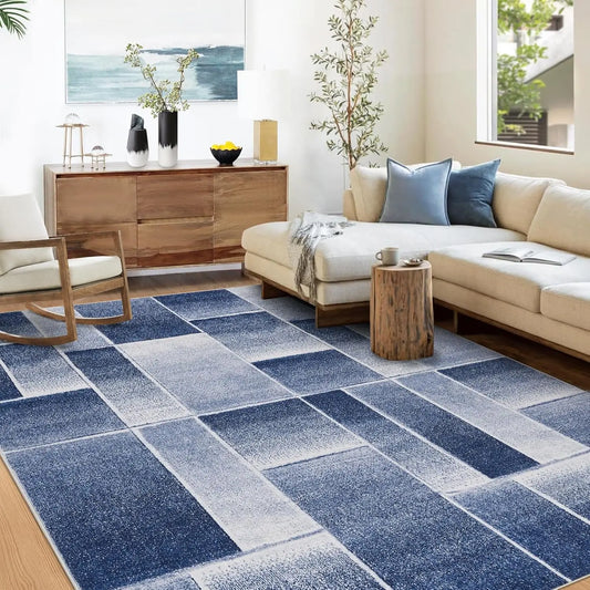 Modern Geometric Area Rug – Soft Washable Floor Carpet for Living Room, Bedroom & Dining Space