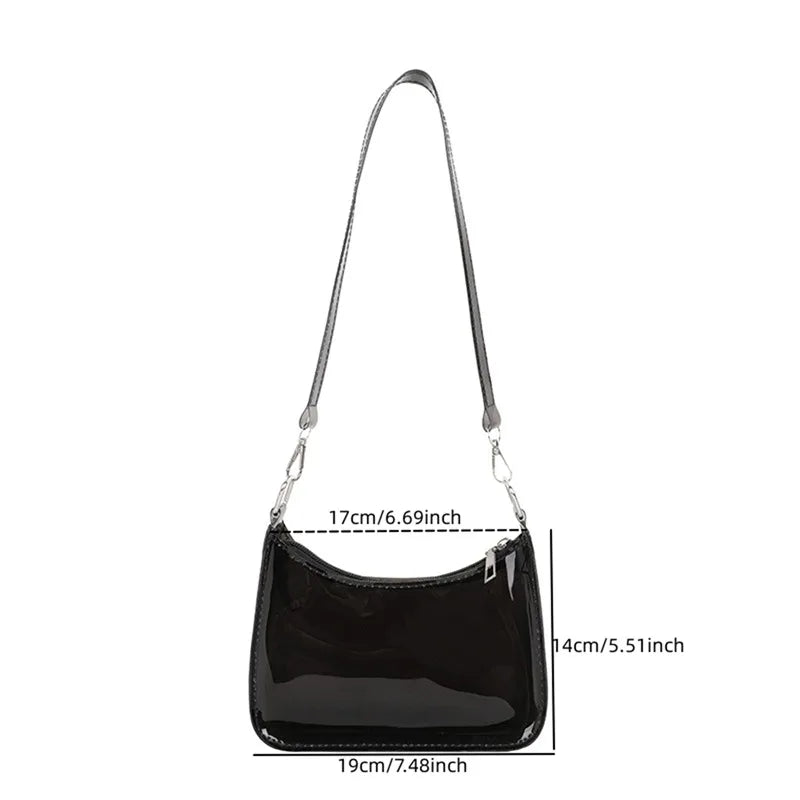Clear Jelly Shoulder Bag – Y2K PVC Under-Arm Purse for Women