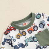 Lioraitiin Baby Boys Set – Long Sleeve Crew Neck Sweatshirt & Elastic Waist Sweatpants Infant Clothes