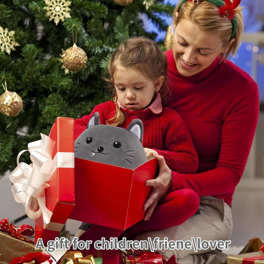 10-Inch Cat Plush Pillow – Soft Stuffed Animal Toy, Cute Fluffy Cushion, Collectible Comfy Pillow for Kids, Boys & Girls Bedroom Decor