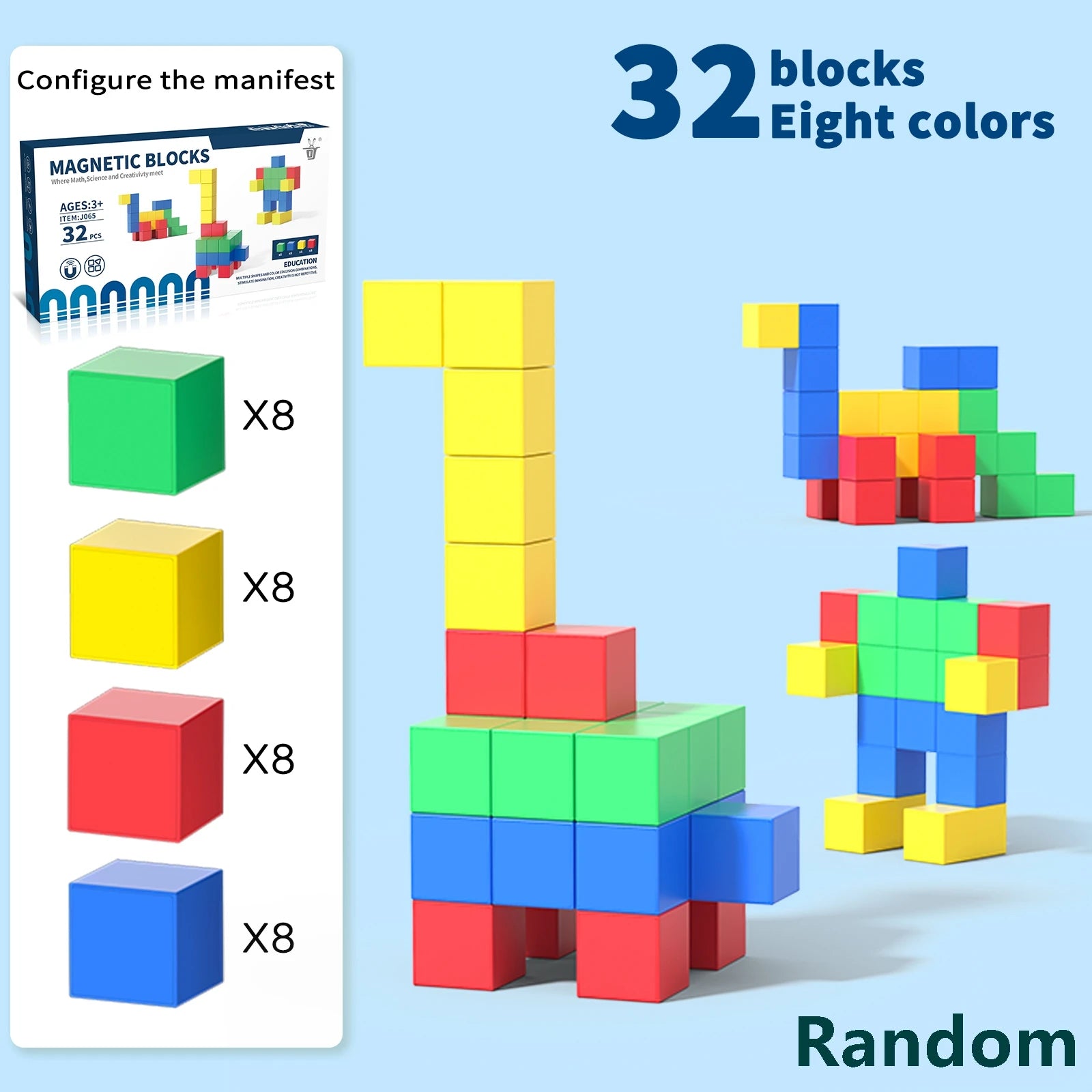 Colorful 3D Magnetic Learning Cubes – DIY Structural Cognitive Toys for Kids, Educational STEM Building Blocks for Boys & Girls