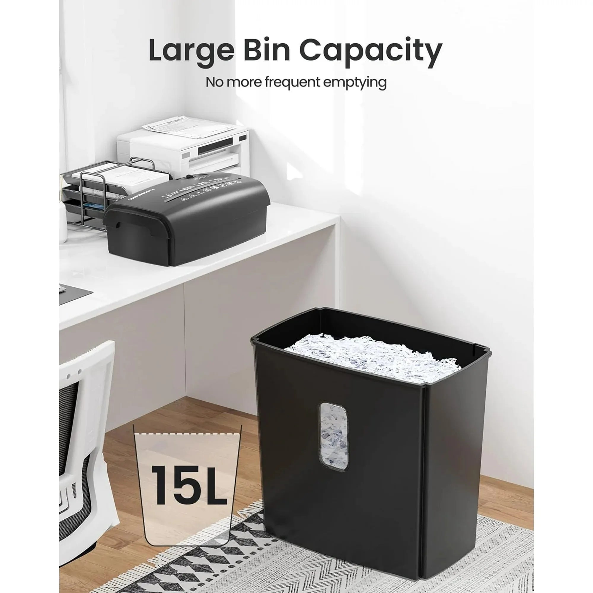 Deli 8-Sheet Micro-Cut Paper Shredder – P-4 High Security for Home & Office