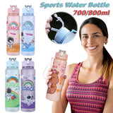 800ml Astronaut Sports Water Bottle with Straw & Carry Handle for Kids (Large Capacity)