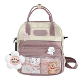 Kawaii School Backpack – Casual Fashion Student Rucksack with Cute Pins for Travel, Shopping & Outdoor Use