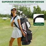 Premium 15-way golf cart bag – anti-shake divider top with magnetic pocket, ergonomic handles & rain cover