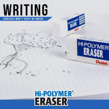 Pentel Hi-Polymer Block Erasers – Latex-Free White Erasers, Clean Precision (4-Pack)
