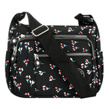 Women’s Waterproof Nylon Floral Multi-Pocket Crossbody Bag – Casual Shoulder Messenger Bag