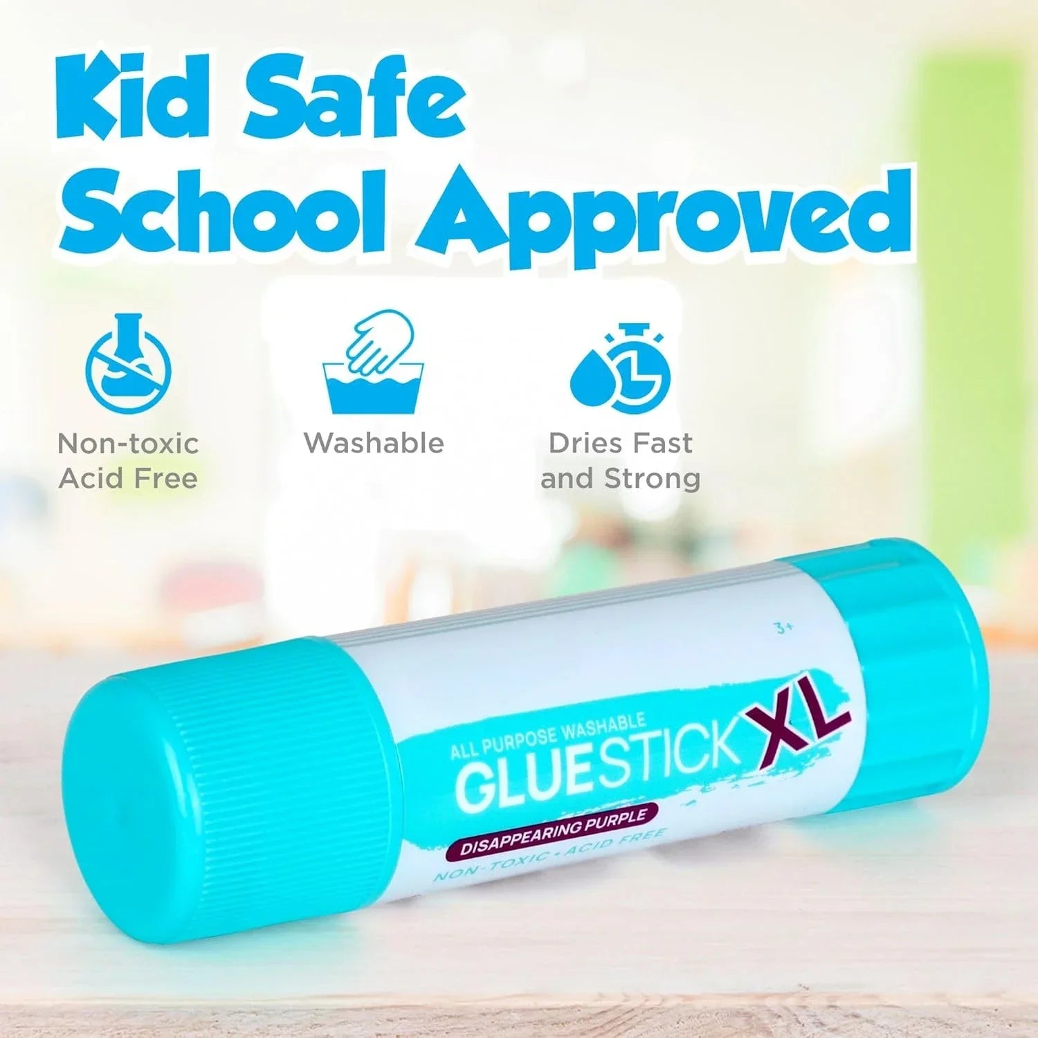 Giant Vanishing Purple Glue Stick – XL 115 g Washable, Non-Toxic Adhesive