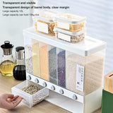 Wall-Mounted Cereal & Dry Food Dispenser 10L – Rice & Grain Storage Container with Measuring Cup for Kitchen & Pantry