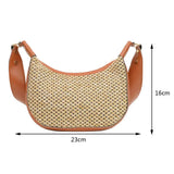 Breathable Summer Straw Crossbody Bag for Women – Fashion Woven Satchel with Zipper Closure