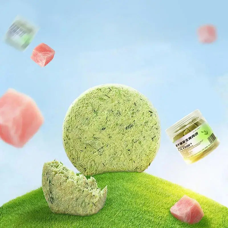 Cat Grass Treats – Freeze-Dried Chew Biscuits for Kittens & Adult Cats, Teeth Cleaning & Healthy Digestive Support