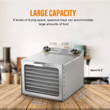 Stainless Steel 8-Tray Electric Food Dehydrator with Temperature Control for Jerky, Fruit & Veggies