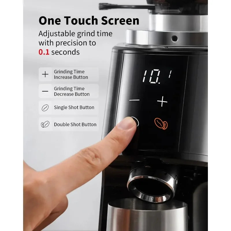 Professional Coffee Bean Grinder – 64mm Burr Grinder with 100 Grind Settings & All-Metal Chamber | Precision Espresso & Pour-Over Grinder