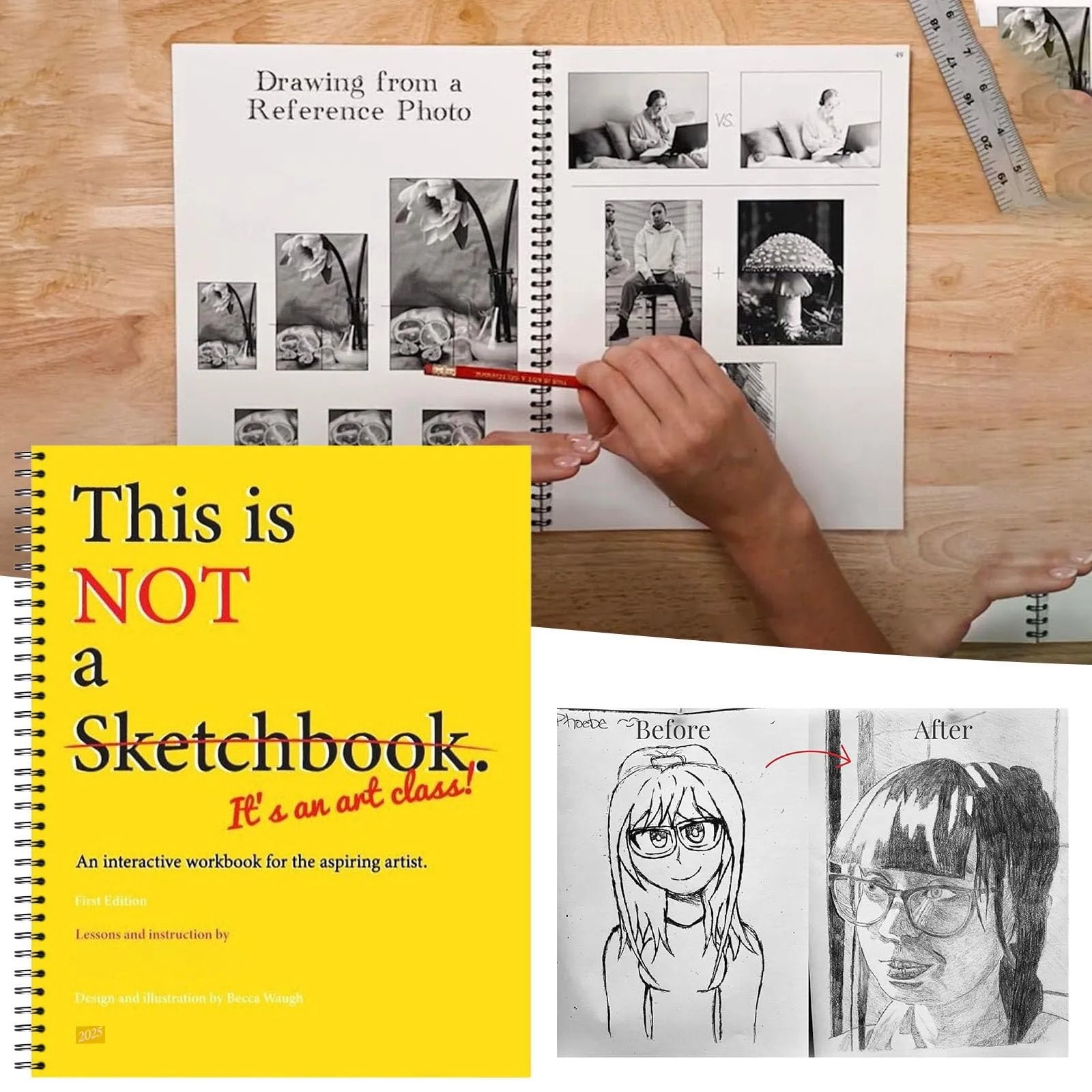 Interactive Art Class Workbook – Spiral Bound Creative Guide with Exercises & Tutorials 🎨📘