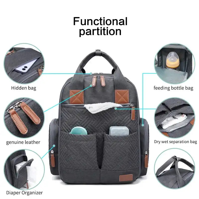 Large Capacity Waterproof Diaper Bag Backpack – Multifunction Travel & Mummy Bag