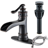 Waterfall Single-Handle Basin Mixer Faucet – Oil-Rubbed Bronze Finish