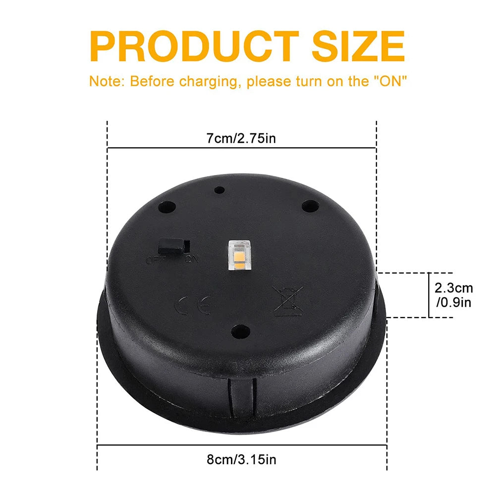 Solar Lantern Replacement Top (1–4PCS, 8cm) – Waterproof LED Solar Panel Lid Light for Outdoor Garden, Patio & Pathway Décor