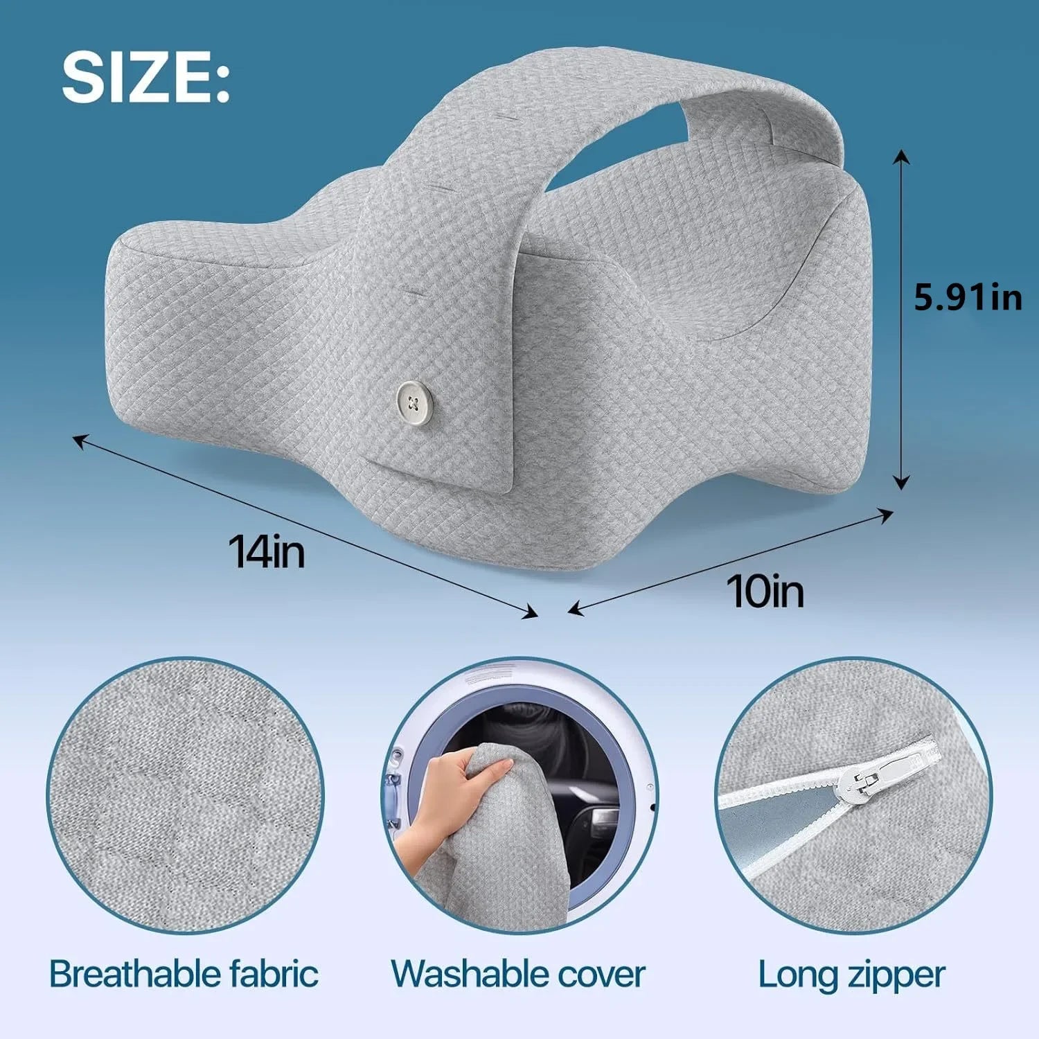 Memory Foam Knee Pillow – Orthopedic Leg, Hip & Spine Alignment Pillow for Sciatica Relief, Pregnancy & Side Sleepers