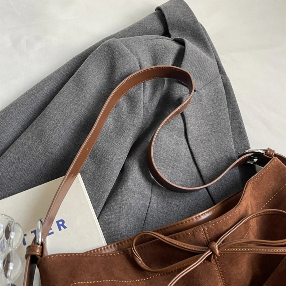 Large Capacity PU Leather Shoulder & Tote Bag for Women – Adjustable Strap Handbag