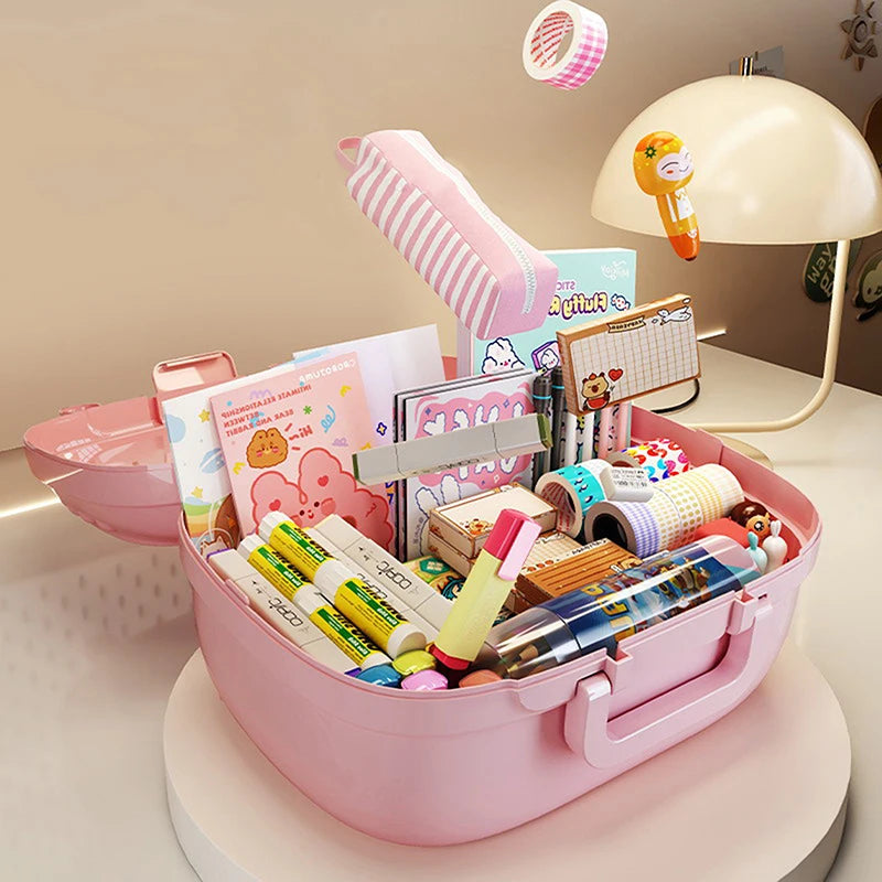 Large Capacity Desktop Storage Box – Multi-Compartment Organizer for Stationery & Accessories