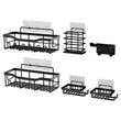 6-Pack Stainless Steel No-Drill Wall-Mounted Shelves – Waterproof Organizer for Kitchen & Bathroom