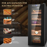 35L Electric Humidor Cabinet – 250 Count Cigar Storage with Cooling Temperature Control, Electric Cigar Fridge