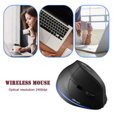 Zelotes F-35 Vertical Wireless Mouse – Ergonomic Rechargeable 6-Button Design with Adjustable 2400 DPI