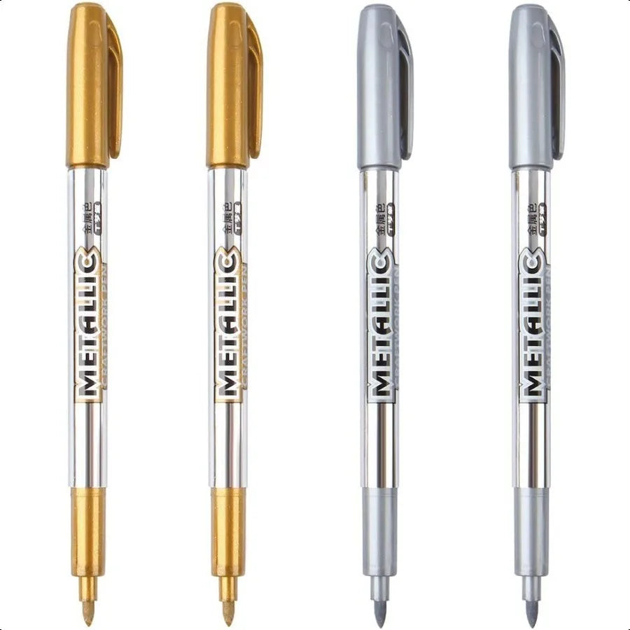 Metallic Markers – Gold & Silver Paint Pens for Black Paper, Rock, Glass & Craft Projects ✨
