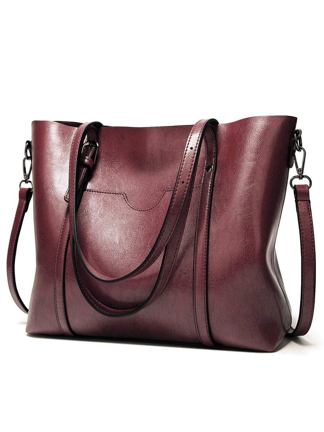 Pahajim women’s leather handbag – elegant top-handle satchel purse, classic tote bag for women’s fashion & daily use