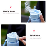 Capybara Cartoon Straw Water Bottle – Cute Portable Mug with Carrying Strap (700–800 ml)