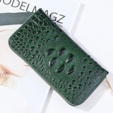 Women’s Crocodile PU Leather Wallet – Large-Capacity Organizer Clutch with Phone Pocket & Credit Card Holder