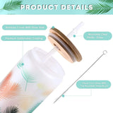 “HTVRONT 8-Pack Frosted Glass Sublimation Tumblers – 16oz Clear Cups with Bamboo Lids & Straws for DIY Iced Coffee”