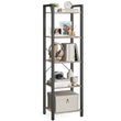📚 VASAGLE 5-Tier Tall Bookshelf – Narrow Skinny Bookcase with Steel Frame for Living Room, Home Office & Study